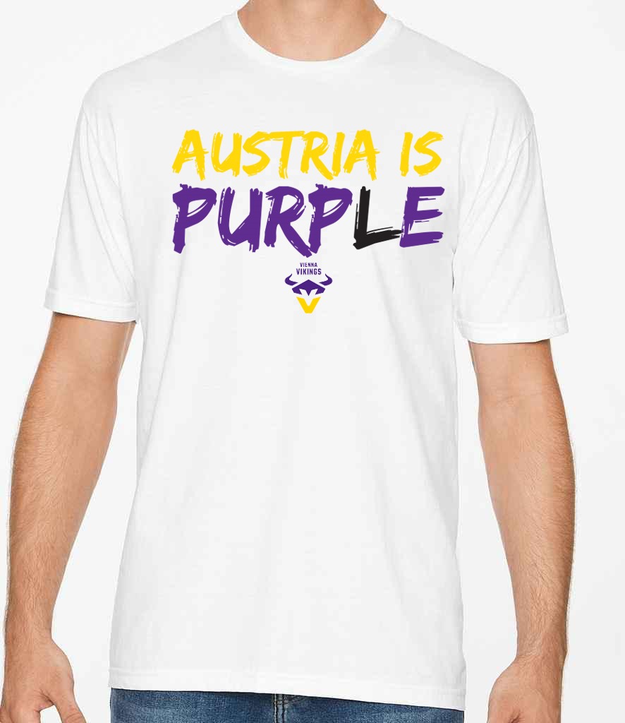 T-Shirt Austria is purple 24 S Weiß